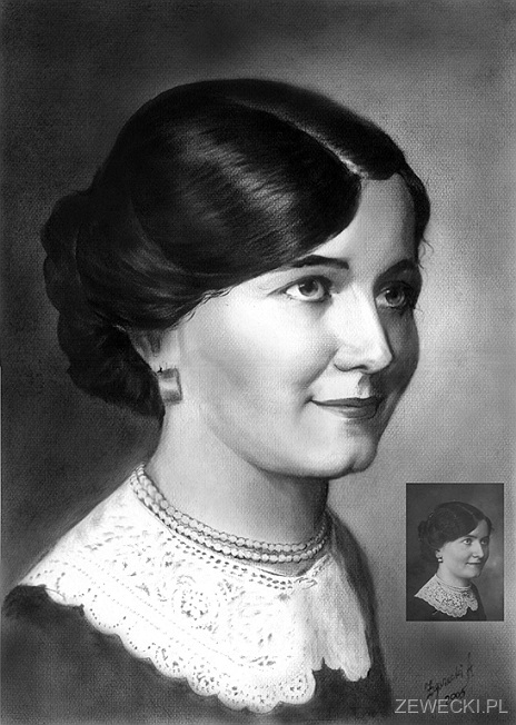 portret czarno-biay ze zdjcia