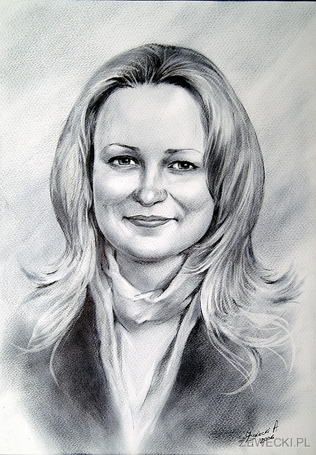 portret suchym pdzlem na papierze